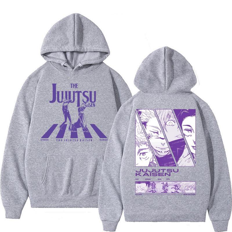 Japanese Anime Jujutsu Kaisen Graphic Hoodies Men Women Vintage Harajuku Tracksuit Oversized Fleece Casual Sweatshirt Streetwear