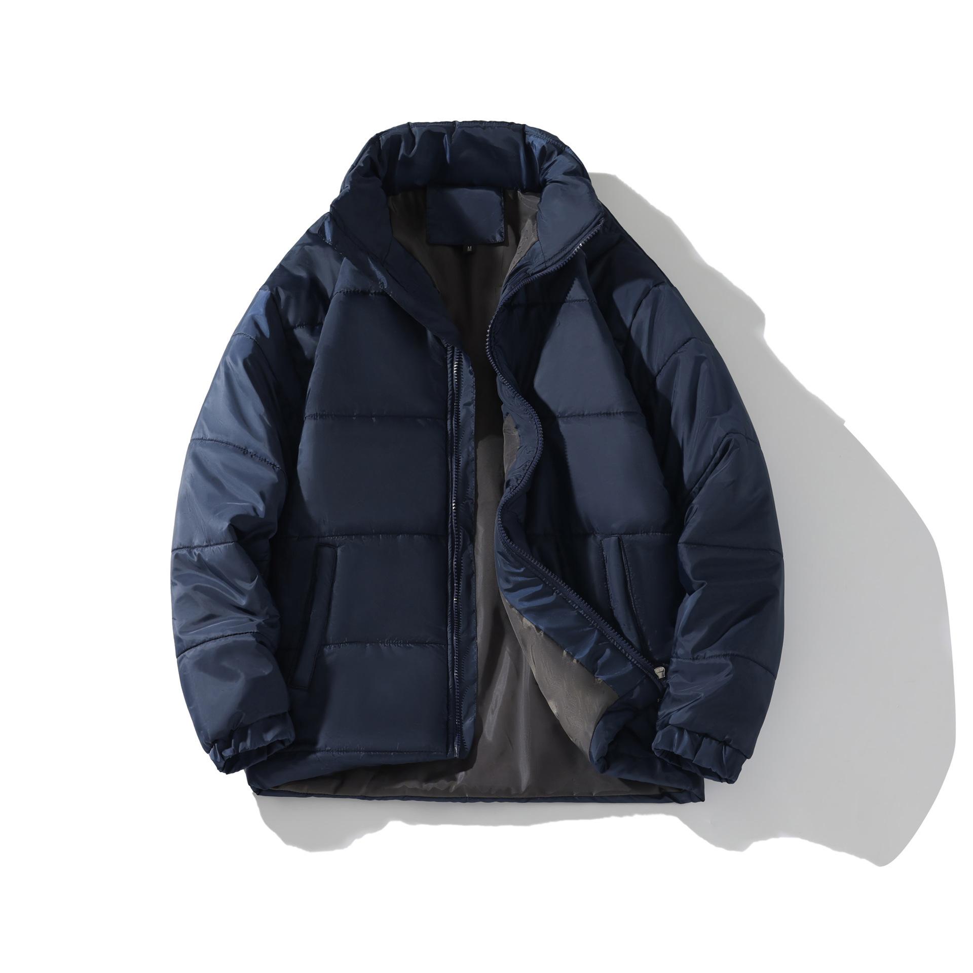 

Мужская куртка-пуховик осень-зима однотонная модная универсальная походная куртка с воротником-стойкой мужская хлопковая одежда Yasheng 4XL темно-синий