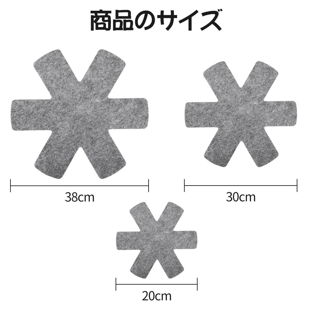 RICISUNG 12-Piece Felt Trivet Protector, Non-Woven Fabric, Heat-Resistant, Non-Slip, Separate, Insulating Trivet, Pan Protector, 3 Sizes