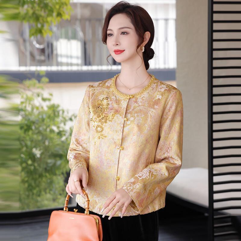 Elegant Chinese Style Spring Jacket for Middle-Aged Women