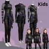 Kpop Cacciatori di Demoni Rumi Costume Cosplay Parrucca Pelle Nera Tuta da Battaglia Adulto Donne Cappotto Pantaloni Cintura Guanti Festa di Halloween