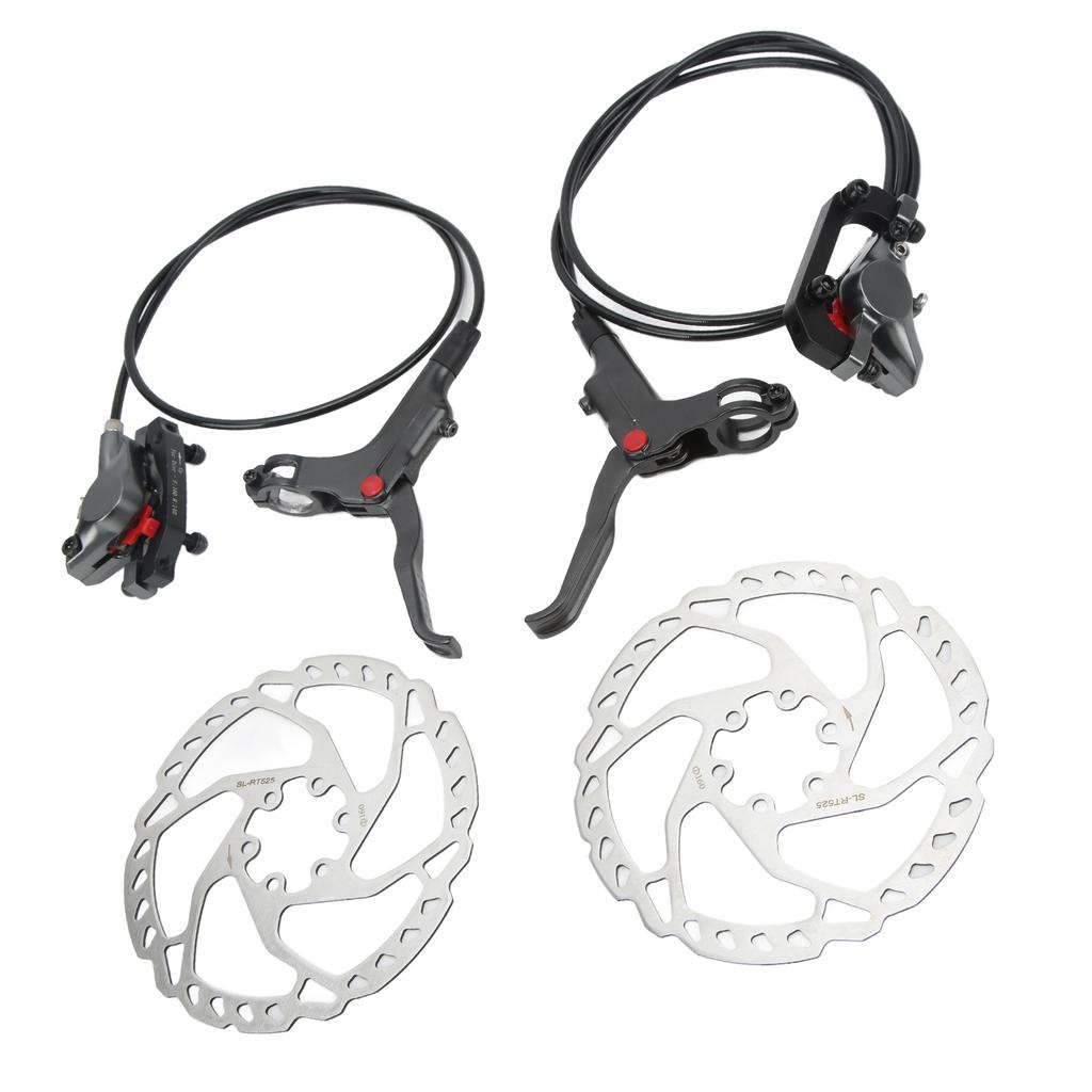 WAKE Front and Back Disk Brake Kit Aluminum Alloy Calipers Stainless Steel 160mm Rotors with Cable Brake Lever for Road
