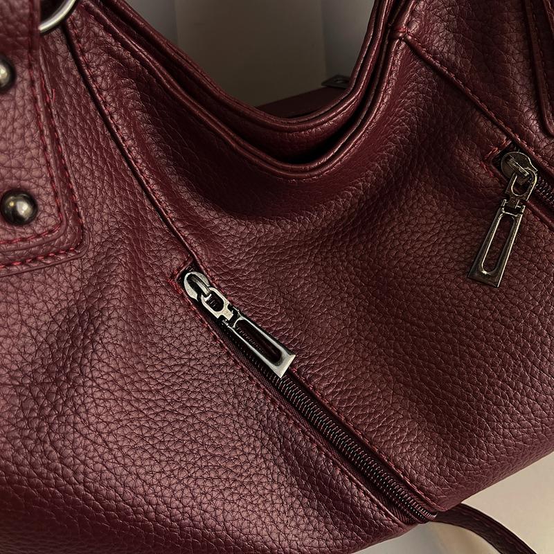 Faux Leather Tote Bag for Women Fashion Shoulder Handbag with Zipper Pockets and Adjustable Strap