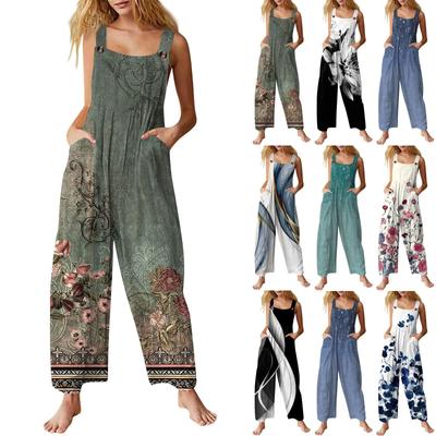 Womens Casual Overalls Jumpsuits Adjustable Straps Sleeveless Summer Cute Comfy Rompers With Pocket