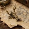 Tea Table Decoration Accessory Brass Lobster Figurine, Multifunctional Ornament for Pet Lid Rest Brush Desk Organizer Pens And Brushes Holder