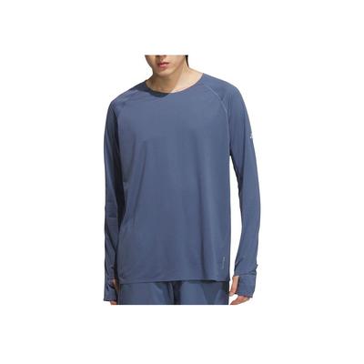 Solid Color Sports Casual Crew Neck Long Sleeve T-Shirt Unisex Tops Blue JY6987