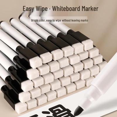 Black & White Oil-Based Erasable Marker Set for Baby Doodle Boards, 8 Colors, Easy To Wipe Clean