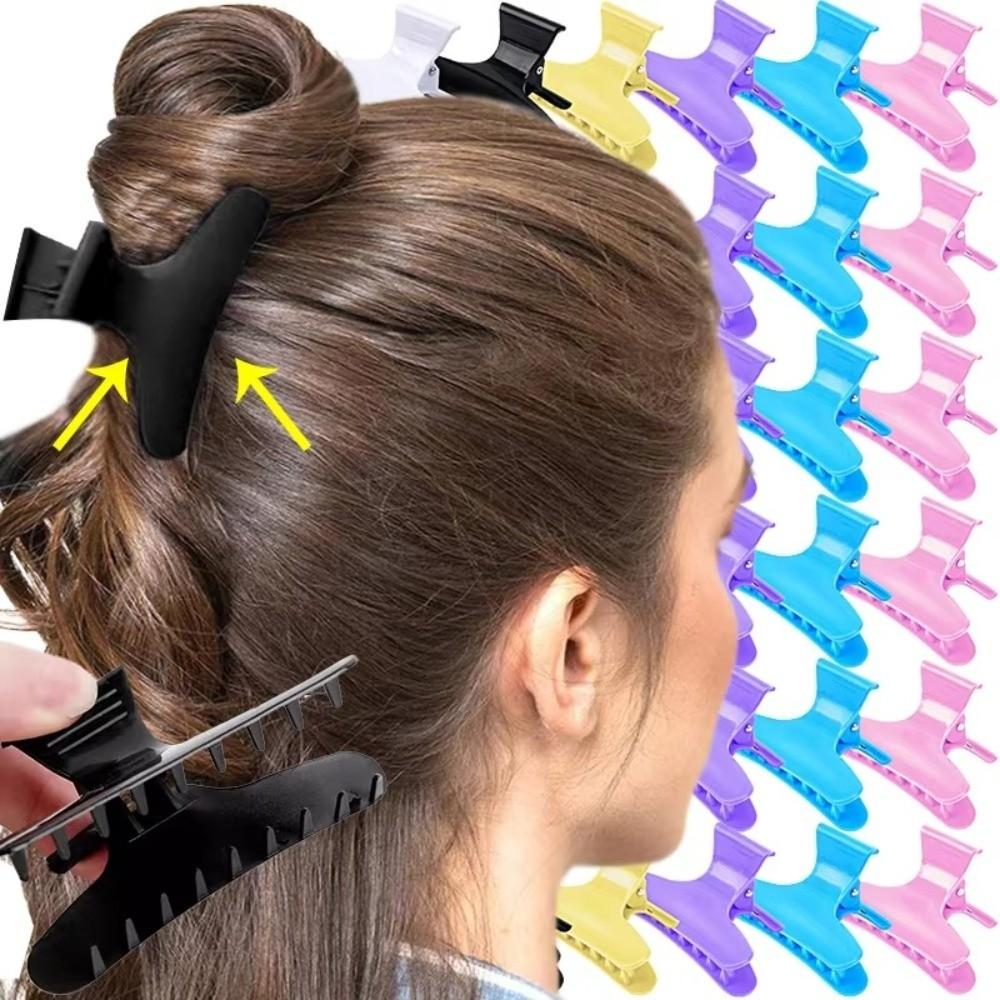 12Pcs Claw Clamps Hair Section Clamps Holding Tools Hair Styling Tools  Salon Use