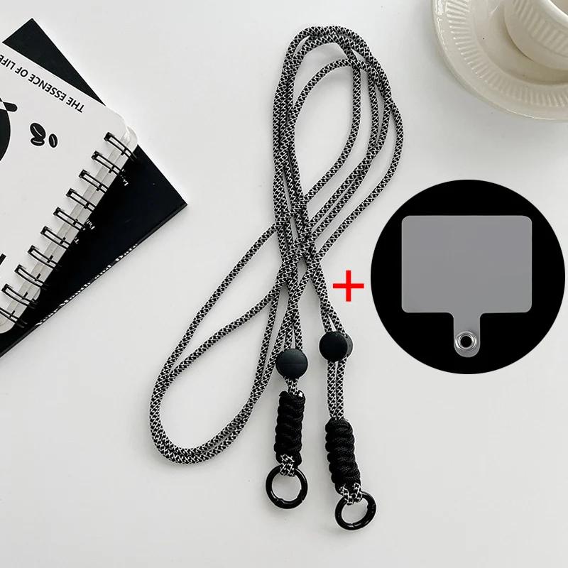 Lanyard Cross-body Shoulder Straps Keychain Key Ring Adjustable Braided Rope with Replacement Patch for Mobile Phone Accessorie