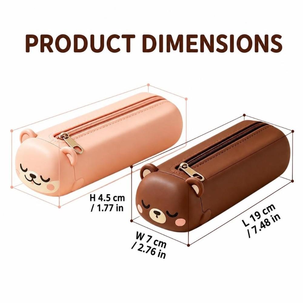 Large-capacity Bear Pencil Case Zippered Kids Stationery Bag NEW Pencil Pouch School Students