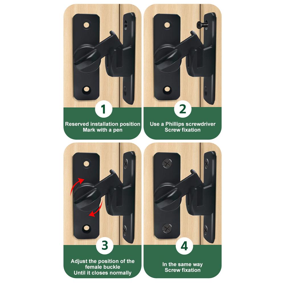 Sliding Door Lock Zinc Alloy Lock Flexible Locking Heavy-duty Material