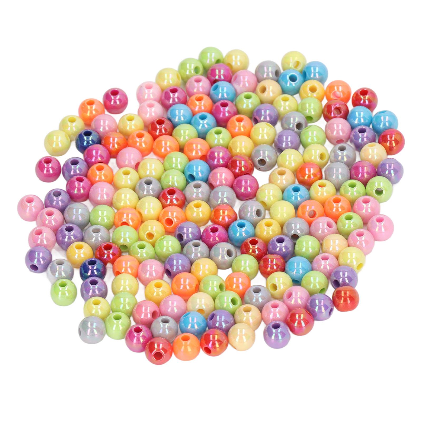 

300 Pcs 8mm Round Acrylic Beads Multicolor Pastel DIY Art Craft Beads Ornaments Gifts for Jewelry Making