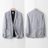 Frühling Herbst Mode Herren Leinen Zweiteiler Blazer Jacke + Hose Uni Slim Fit Lässig Business Dünne Kleidung Atmungsaktiver Anzug