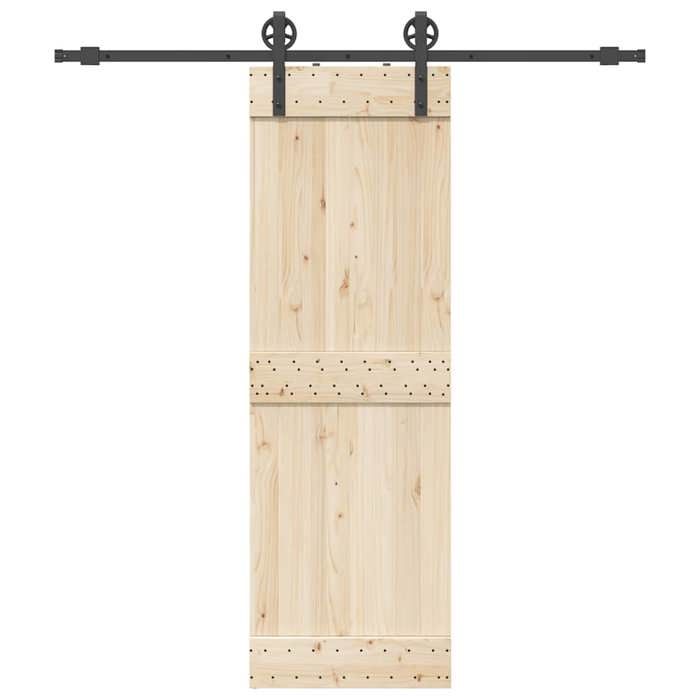 VidaXL Kit de quincaillerie de porte coulissante 200 cm Acier Noir, quincaillerie de porte coulissante, galet de porte 4009725