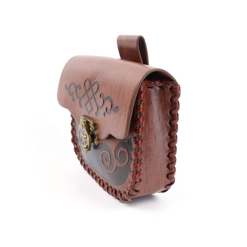 High-quality Leather Retro Belt Pouch Viking Style Festival Accessory Coin Purse Medieval Design Fanny Pack Halloween Costume