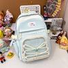 Schoolbag Japanese cute ins wind contrasting colors girl high value bar pain backpack sweet lace primary and secondary school backpack