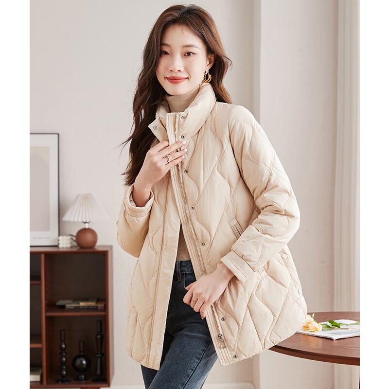 Women's Fashion Casual White Duck Down Jacket