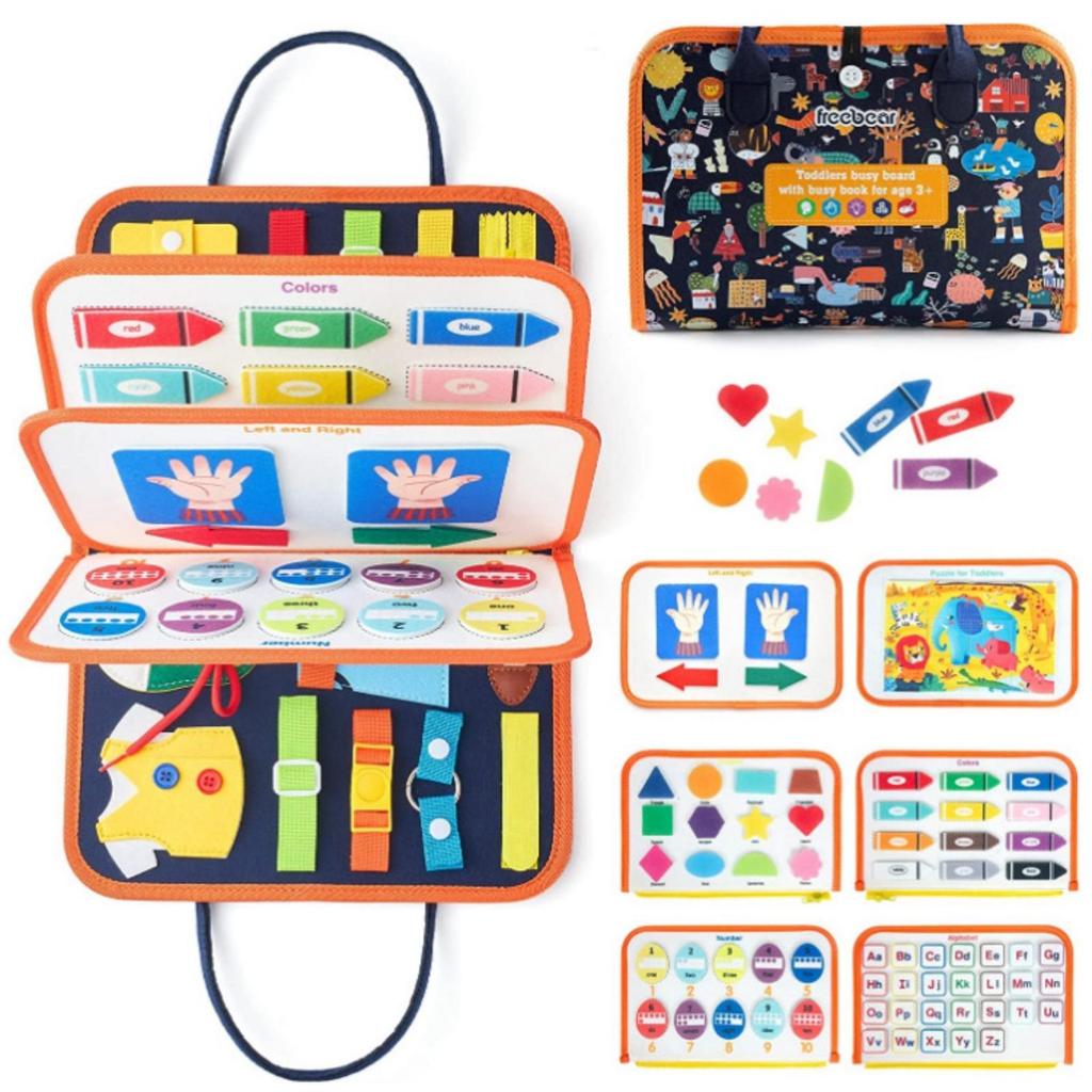 Soft Felt Learning Busy Board | Fine Motor Skills Development, Portable unfolds Design Style 1