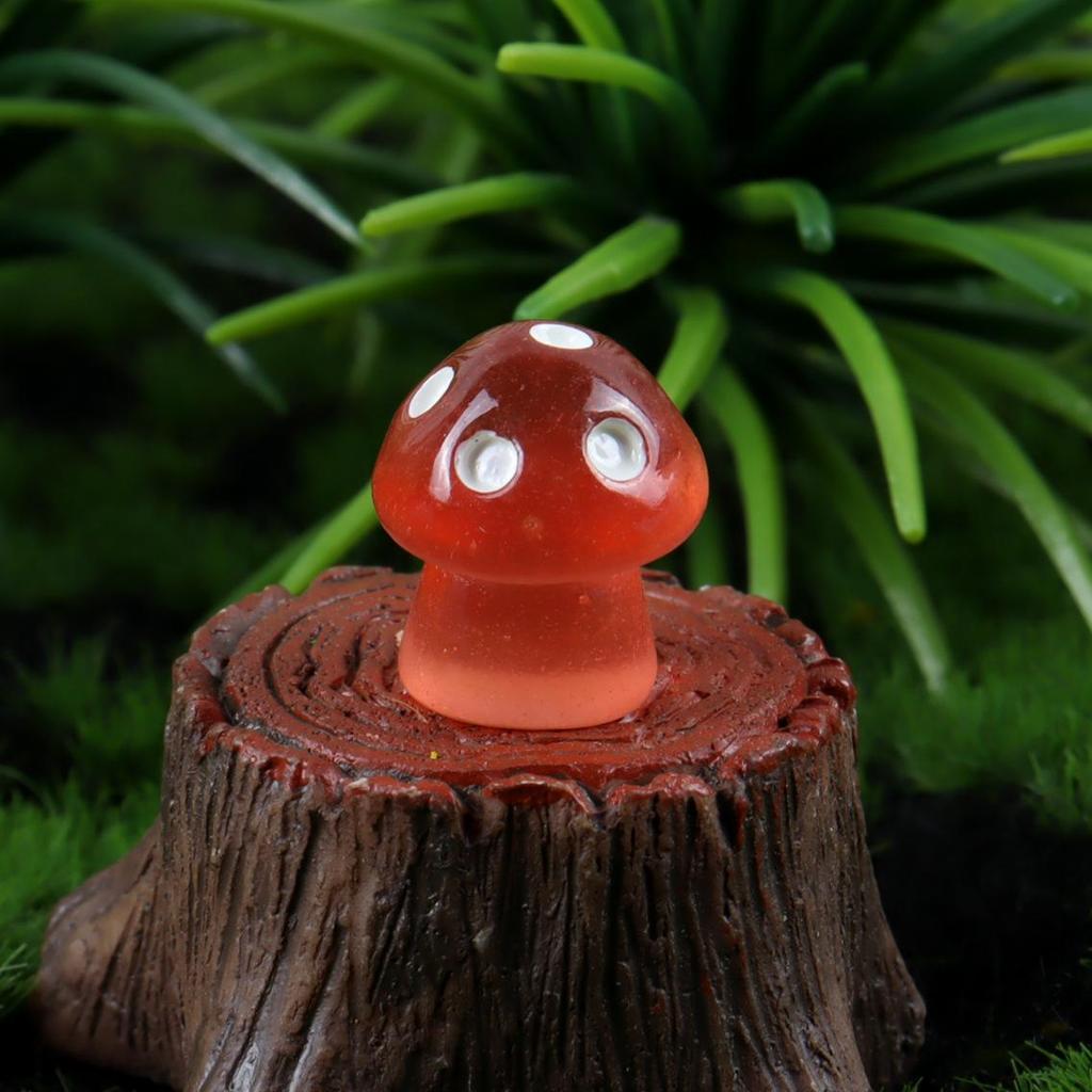 Colorful DIY Luminous 3D Mini Mushroom Jewelry Accessories for Creative Micro Landscape Landscaping