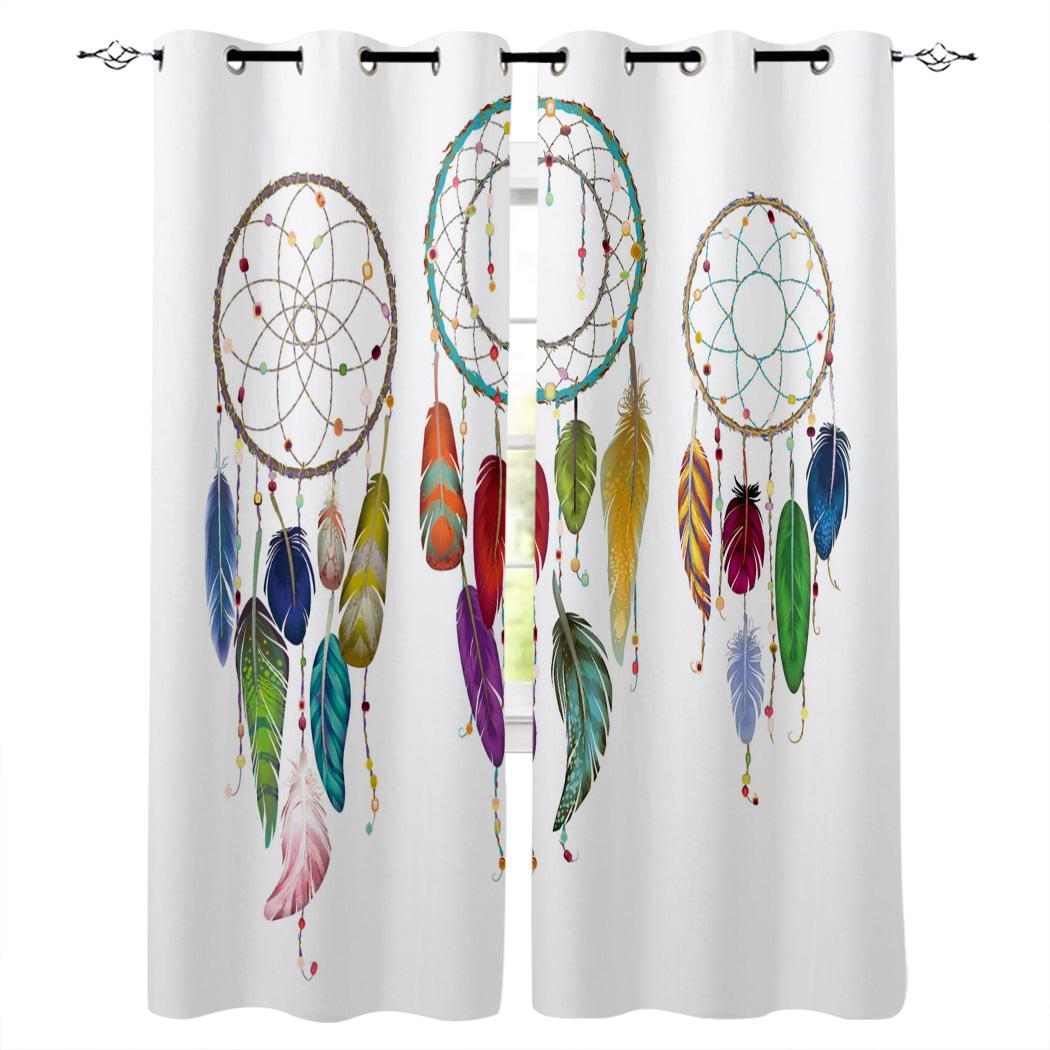 Розовый Ловец снов Домашний декор Занавески для окон Спальня Кухонная занавеска Шторная — фото 14