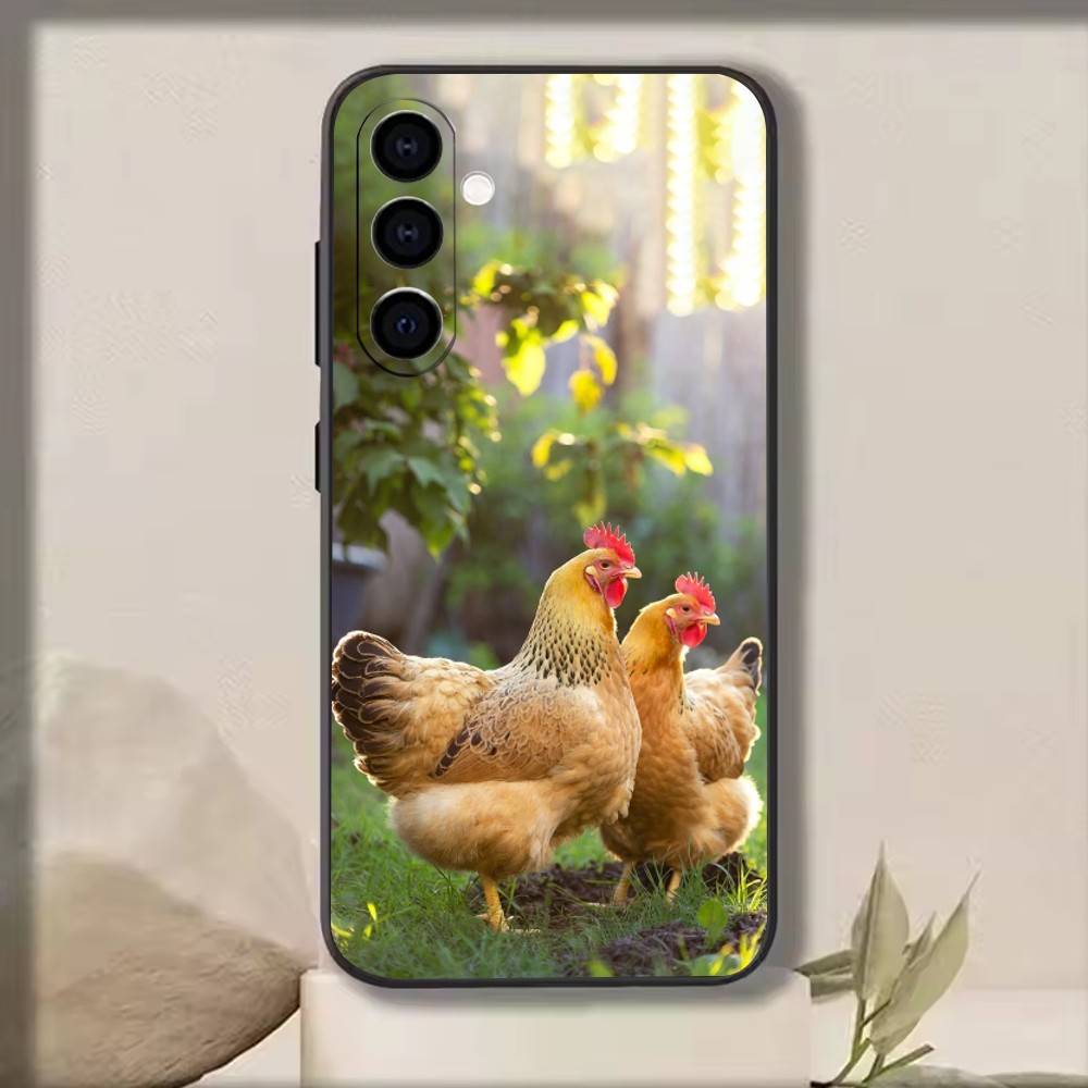

Chicken222 Phone Case Black Silicone Soft For Samsung Galaxy A73,A72,A71,A70,A53,A52,A51 Samsung a73 5g