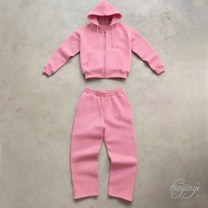 Trendy Cross-Border Zipper Hoodie Jacket with Versatile Long Pants