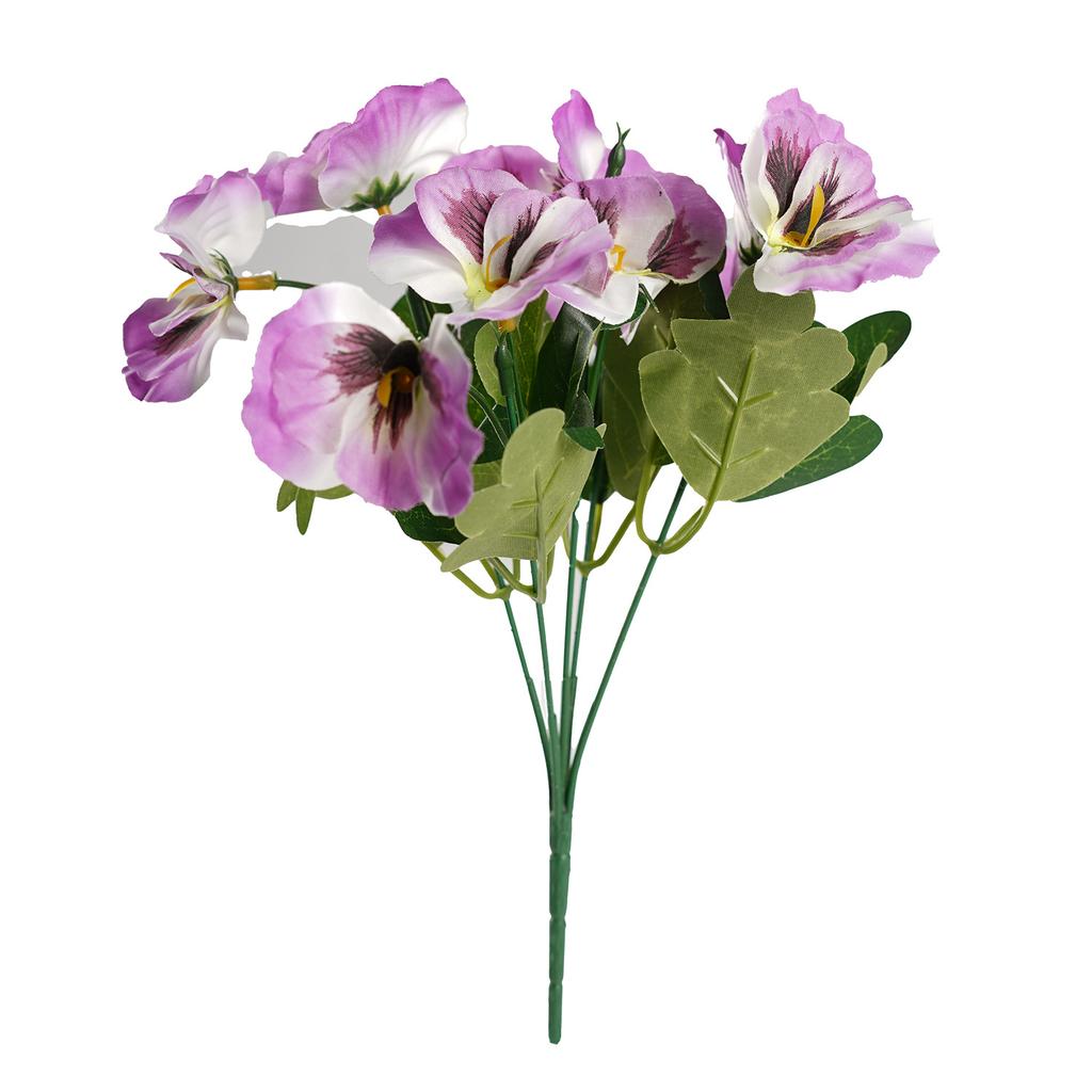 Artificial Flower Spring Uv Protection Artificial 5-Pronged Pansy Wildflower Daisy, Artificial Silk Flower Outdoor Decorative Flower