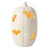 Dekoracja Festiwalowa Jesienna, Dynia Halloweenowa Figurka Żywiczna, Nietoperz Wycinany Lampion z Wewnętrznymi Zewnętrznymi Akcesoriami Świątecznymi, Ciepłe Światło, Straszny Domowy Stół