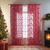 Red Christmas Decorative Curtains American Christmas Atmosphere Decorative Curtains Santa Lace Window Screens