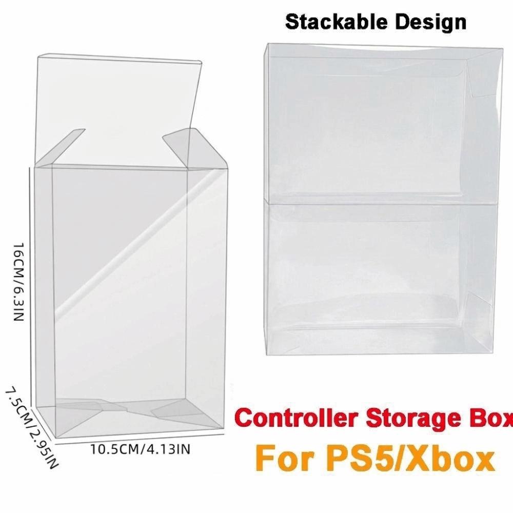 1/5ks Průhledný úložný box na ovladače Stohovatelný design Box s rukojetí pro ps5/xbox