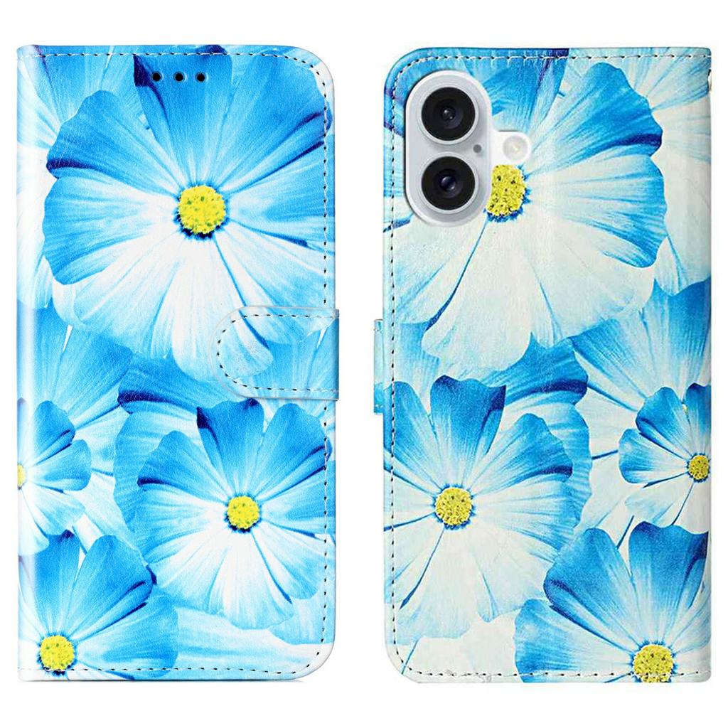 For iPhone 17 Stand Case Marble Painted Folio Flip Leather Wallet Phone Cover