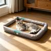 Cat Bed for Indoor Cats Soft Dog Bed with Wicker Mat Anti-slip Pet Sleeping Pad for Kitten Puppy Small Dogs
