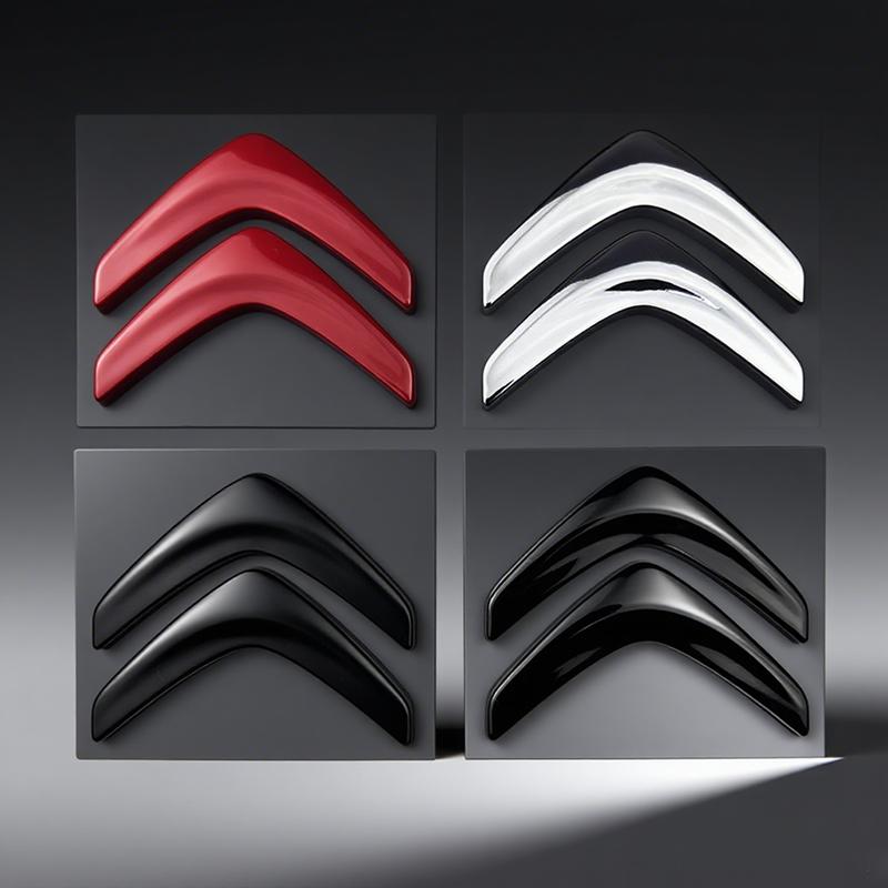 Metal Citroen Steering Wheel Logo Emblem 4.9x2.7cm, for DS3 C4L C3 C5 Elysee Xsara, Car Refit Badge Sticker