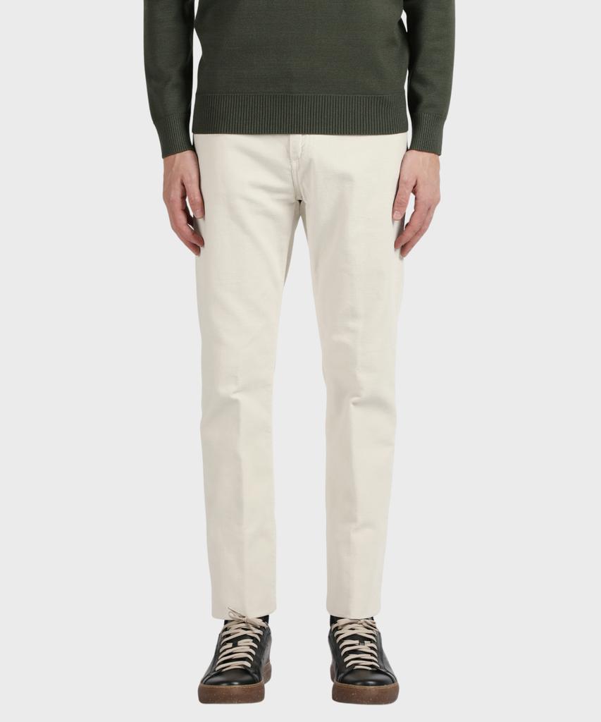 PANICALE Ivory Regular Fit Classic Cotton Pants