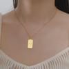  Funny Dominoes Pendant Necklace Stainless Steel Square Domino Card Choker Girl Boy Jewelry Birthday Best Gifts Wholesale