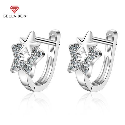 Orecchini a cerchio con stella in zircone alla moda, eleganti accessori da donna per matrimonio, fidanzamento, orecchini estetici, gioielli alla moda
