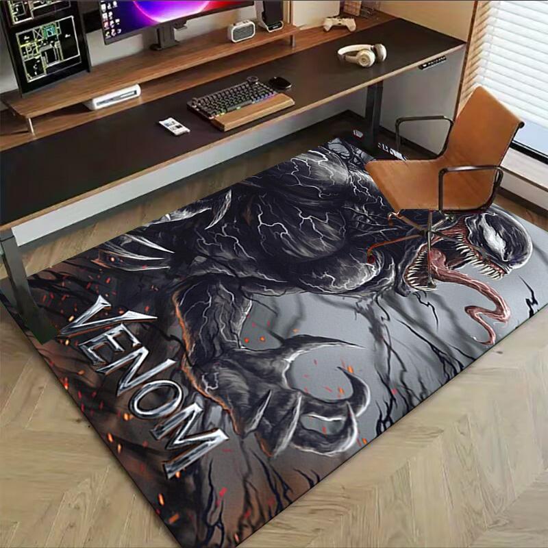 Venom Dark Fiery Carpet For Playroom Bedroom Living Room Sofa Home Decorkids Game Area Rug Nonslip Floor Mat