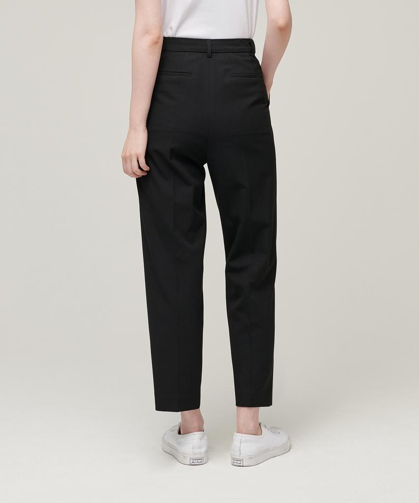 MUSINSA STANDARD WOMAN Women'S Baggy Tapered Hidden Banding Slacks [Black]