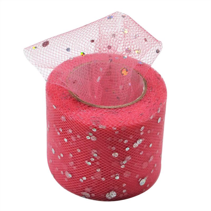 25Yards Baby Shower Glitter Sequin Tulle Roll Fabric Spool Tutu Party Birthday Gift Wedding Decoration Favors Event Supplies