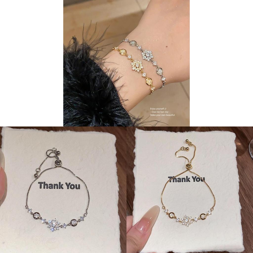 Zircon Flower Hand Chain For Women Light Luxury Styled For Gift Or Daily Wear