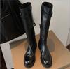 Woman Shoes Fashion Gothic Knight Boots New Punk Style Motorcycle Boots Designer Shoes for Women Luxury Knee High Boot Zapatos