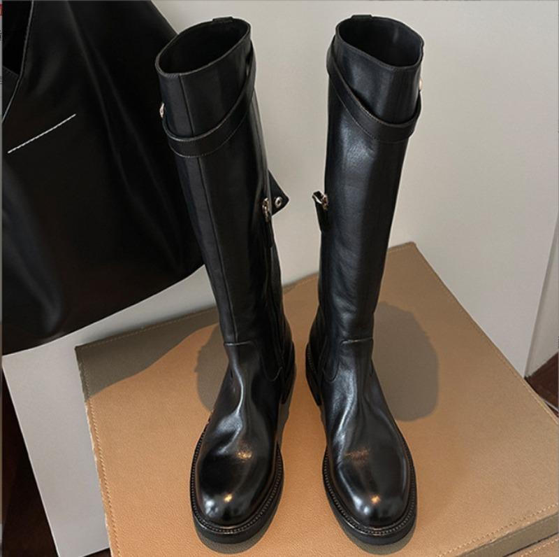 Woman Shoes Fashion Gothic Knight Boots New Punk Style Motorcycle Boots Designer Shoes for Women Luxury Knee High Boot Zapatos