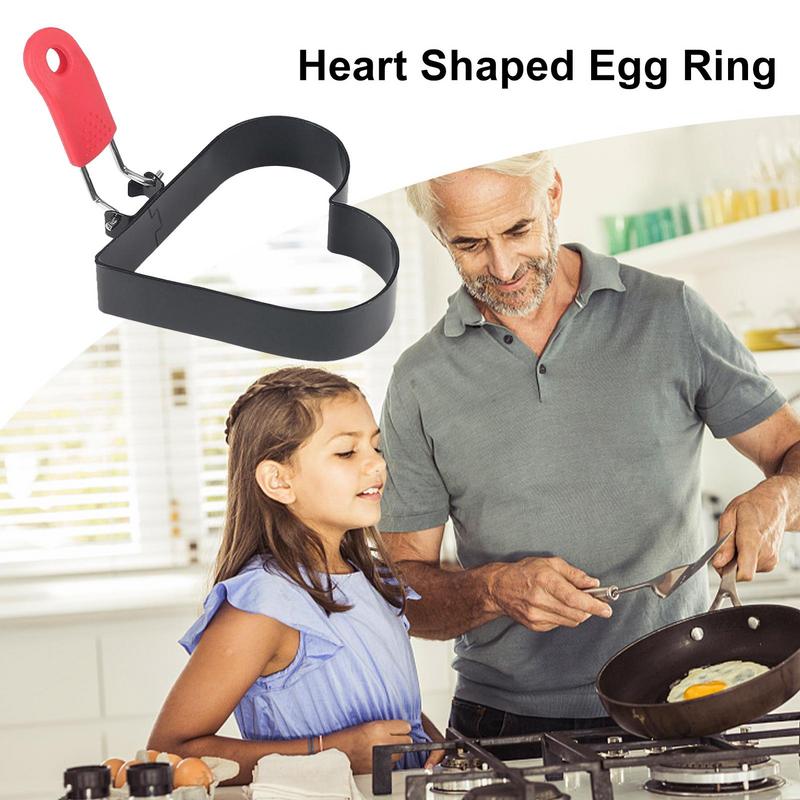 Egg Rings Non-stick Heart Egg Patty Maker Mold For Breakfast Professional Kitchen Muffins Cooking Mold For Hotel Cafe Restaurant