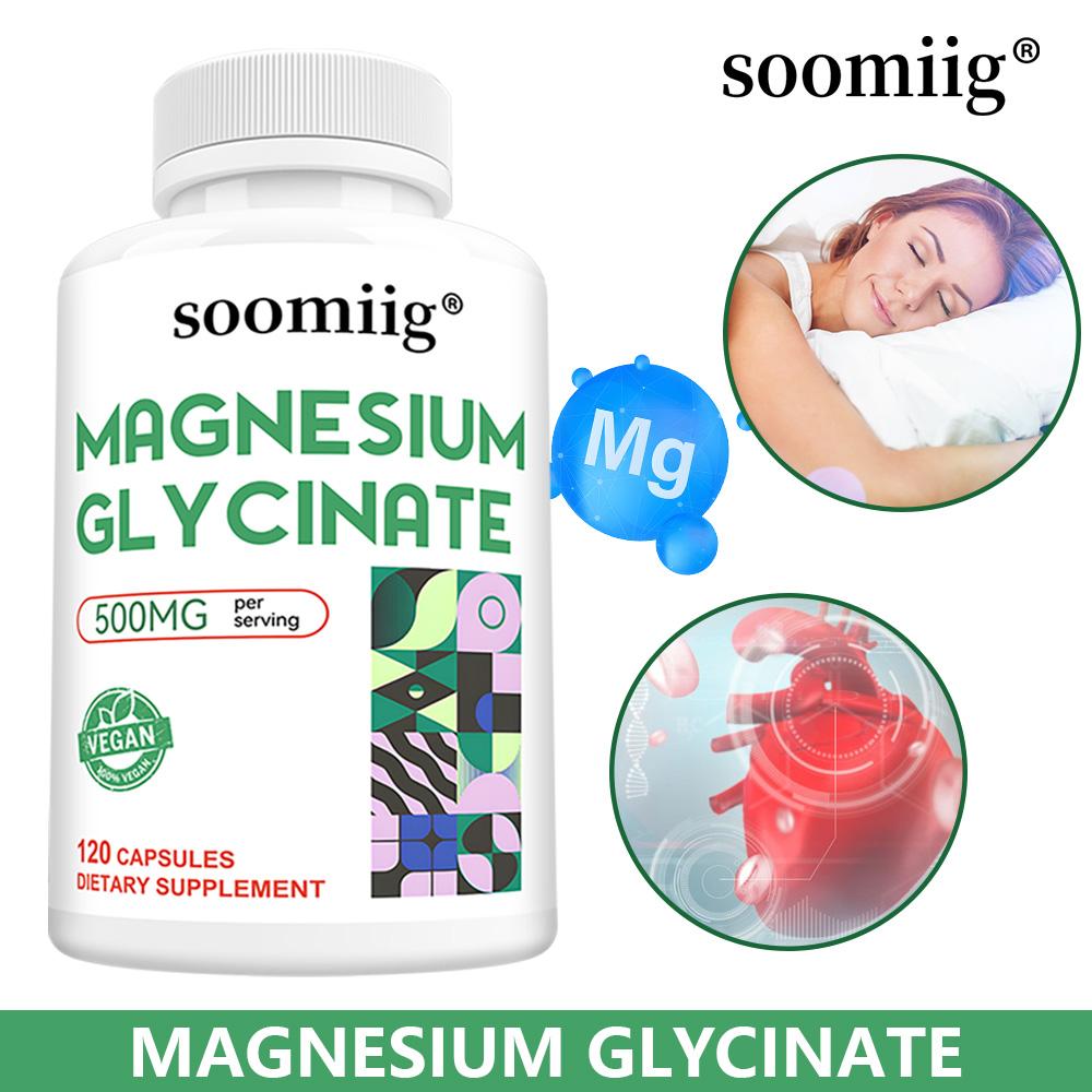 Magnesium Glycinate 500mg, 120 Capsules — Improves Mood, Boosts Immunity