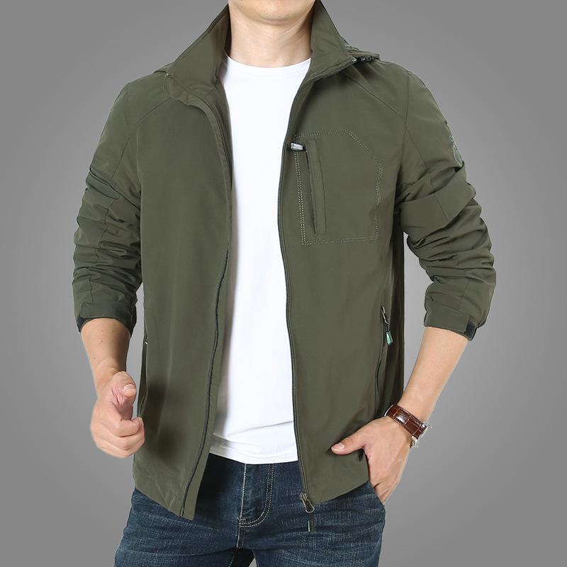 Hooded Jacket Jacket Men's Top Outdoor Sports Casual Thin Large Size Trench Coat Clip Outdoor Jacket