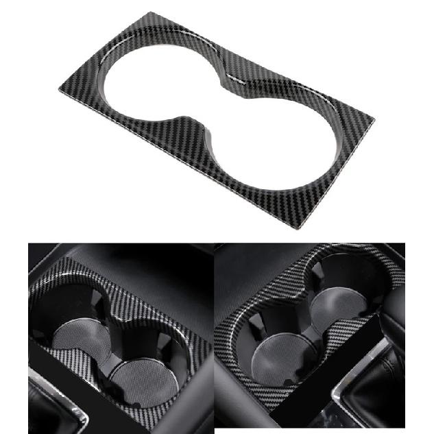 For Mazda 3 Axela  Car Central Console Water Cup Cover Sticker Trim    ABS Plastic Carbon Fiber Style