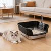 Cat Litter Box Large Size Open Top High Sided Easy Cleaning Stainless Steel Cat Litter Box for Home