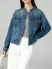 Women's Retro Slimming Wide Denim Jacket - Versatile, Classic Washed Top for Spring and Autumn