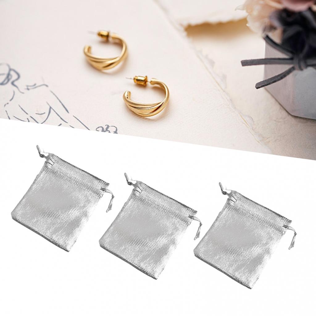 50pcs Gold Silver Organza Bags Star And Moon Drawstring Gifts Halloween Favours