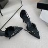 Gothic Pointed Toe High Heels Women, Buckle Strap Rivet Pumps, Sexy Office Party Footwear